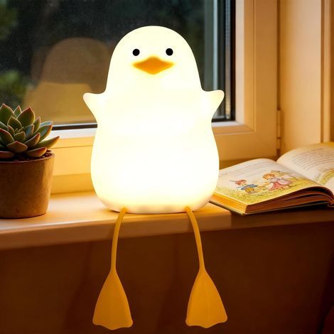 Nachtlicht für Kinder, niedliches Enten-Nachtlicht, weiche Silikon-Tier-Nachttischlampe, dimmbares Nachtlicht mit Touch-Funktion für Kinder- und Erwachsenenschlafzimmer (1/5)