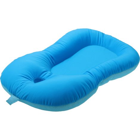 Tapis de bain pour bébé, coussin de baignoire pour nouveau-né, doux et antidérapant, oreiller de bain pour nourrisson, bleu, 37 x 57 cm (1/5)