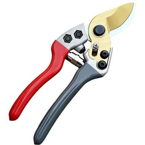 Sécateur de jardin, Ciseaux de jardin fabriqués en acier japonais, Secateur de jardin à économie de travail pour la taille des branches épaisses et du bambou (Rouge gris) (1/3)