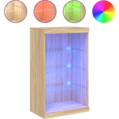 Maison Exclusive - Aparador con luces LED roble Sonoma 60,5x37x10 (1/5)
