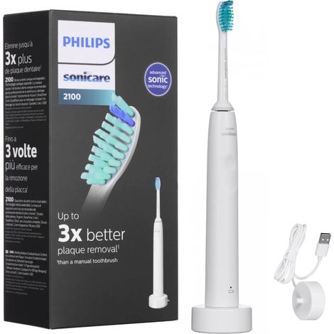 Philips 2100 Series HX3651/13 Spazzolino Elettrico Sonico Bianco (1/5)