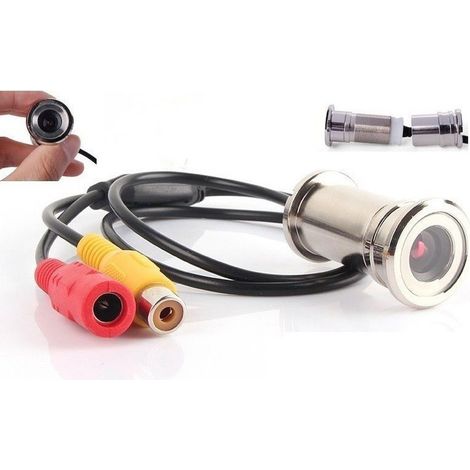 TrAdE Shop Traesio - Mini Telecamera Colori Spioncino Occhiello Occhio Magico Rca Visione 92° -