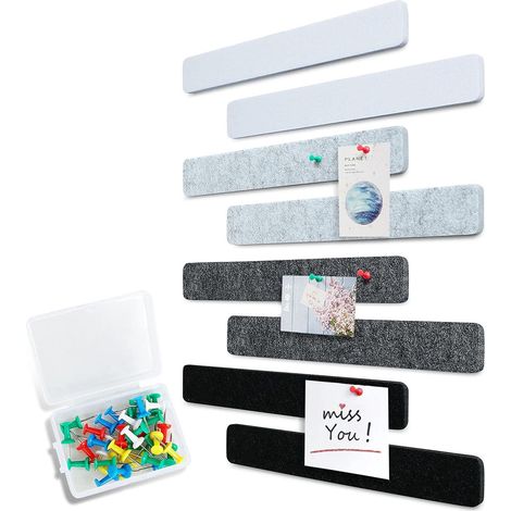 Ensemble de bandes murales en feutrine avec 30 punaises – Tableau d’affichage décoratif (1/5)