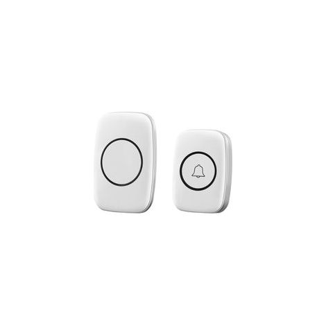 Sonnette radio individuelle, sonnette électronique sans fil blanche avec télécommande (1/5)