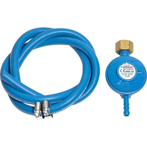 Campingaz 2208635 Kit Regolatore Fisso Tubo e Fascette per Bombola Attacco Italia Barbecue a Gas colore Blu