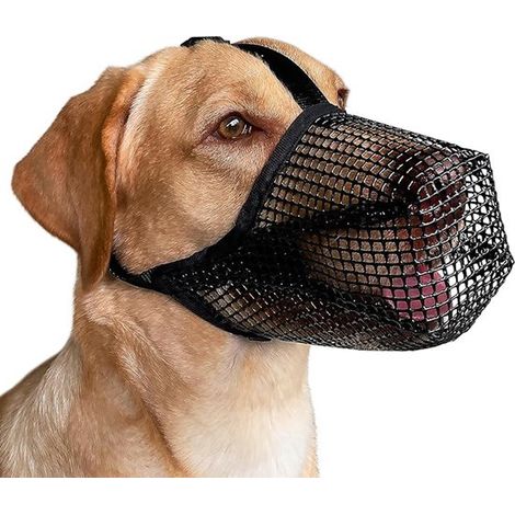 Maulkorb für Hunde Netzmaulkorb geeignet für kleine mittlere und große Hunde weicher Mundschutz mit verstellbarem Riemen um Beißen Kauen und zu L (1/5)