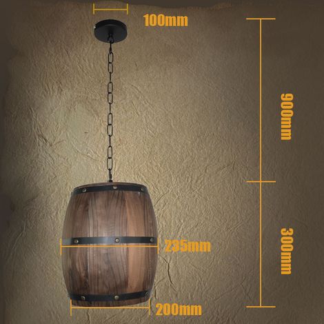 Créatif distinctif bois baril de vin suspendu luminaire plafond pendentif décoration lampe éclairage Bar Restaurant café lumière (1/5)