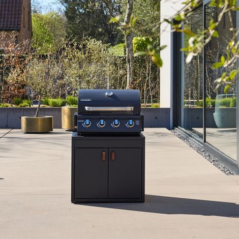 Cuisine extérieure acier 2 portes L75.5cm - Thira (1/5)