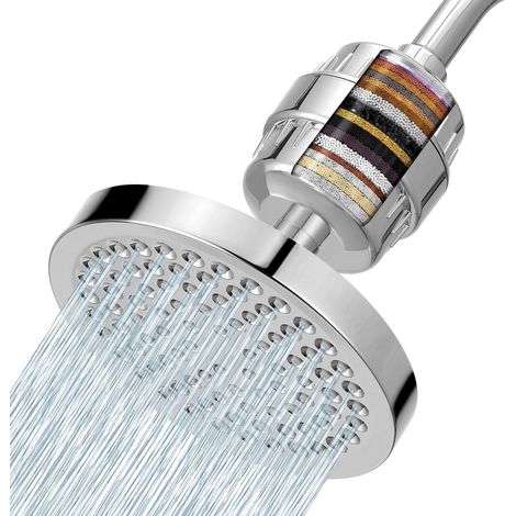 Duschkopf mit 23-stufigem Filter, Hochdruck-Regenbrause, entfernt Chlor & Schwermetalle, Chrom (1/5)