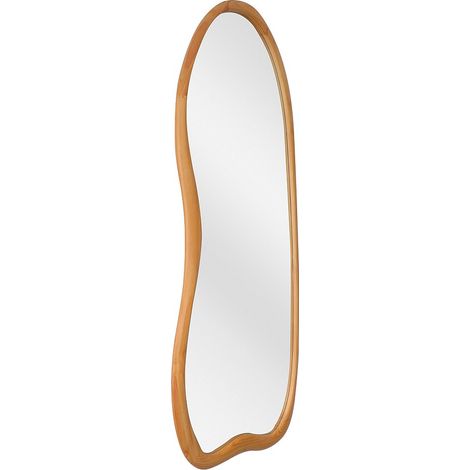 Grande specchio da parete organico in legno di pino - L. 68 x H. 178 cm - Naturale - HARVIL (1/3)