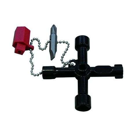 Koncreto Chiave A Croce Universale Per Cassette Elettriche, Gas, Acqua. In Blister.