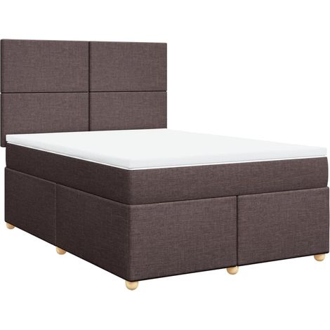 Maison Exclusive - Giroletto a Molle con Materasso Marrone Scuro 140x200cm Tessuto (1/5)
