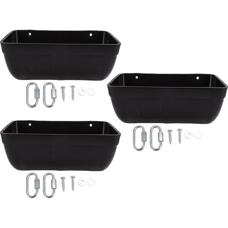 Distributeur suspendu capacité espace mangeoire pour volaille poule ferme noir en plastique grand gain - pour oiseau et perroquet (1/5)