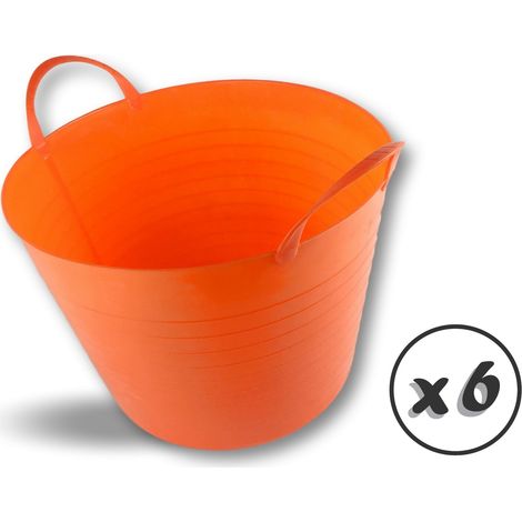 Seau bassine panier souple Récipient multifonction en polyéthylène plastique flexible résistant - Quantité x 6 - Ø40 - 25 litres