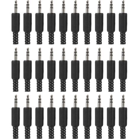 BUNTHAUS 30 Pcs Prise Jack de réparation de Remplacement stéréo 3,5mm, Prise mâle TRS 3 pôles 1/8\", connecteur de câble Audio de Type à souder 3,5mm pour réparation de câble de Casque/Casque/écouteur (1/5)