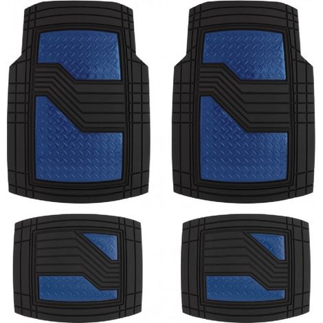 Jeu De Tapis Pvc Ultimate Signature Noir-Bleu Mate. 4pcs - Swiss Drive