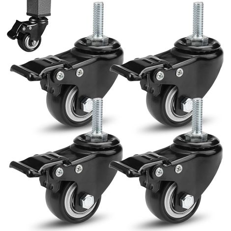 4 Pièces Roulettes Pivotantes, 40mm Roulette Pivotante avec Frein (1/5)