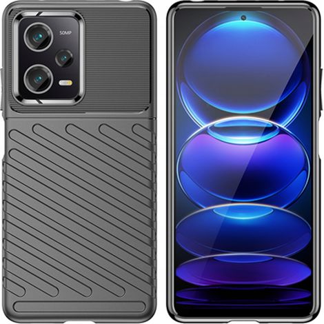 Custodia Thunder Case per Xiaomi Redmi Note 12 Pro+ in silicone, cover protettiva nera (1/5)