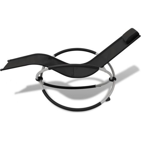 Bain de soleil géométrique d'extérieur Chaise de jardin - Transat de jardin Acier Noir et gris BV147986 - BonneVie (1/5)