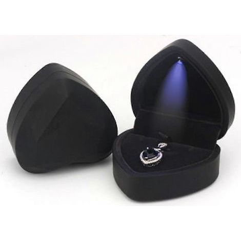 Coffret cadeau à bijoux lumineux LED, élégant écrin en velours pour colliers, pendentifs et bracelets. Idéal pour présenter vos bijoux lors d'un mariage, de fiançailles ou de la Saint-Valentin. (1/5)