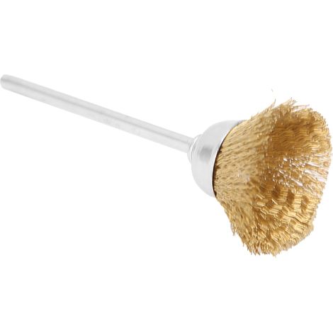 Brosse de nettoyage pour embout de perceuse à ongles en fil de laiton, accessoire de manucure, couleur or (1/5)