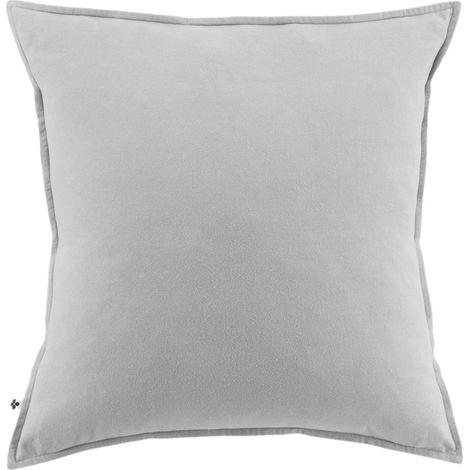 Taie d'oreiller flanelle 100% coton 63x63 cm CANDICE Gris Brume