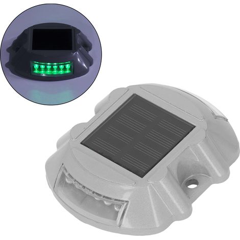 Solarbetriebenes Verkehrsschild, Verkehrsschild aus Aluminiumguss, hufeisenförmiges Verkehrsschild, Verkehrsschildmarkierung, 12 blinkende grüne LEDs (1/5)