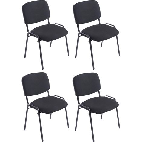 Set di 4 sedie XL Ken in tessuto nero