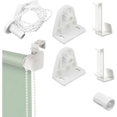 1 Sets Fixation pour Store Enrouleurs, 17mm Kit de Support PVC, Attache Volet Roulant et Rideau sans Perçage, Accessoires pour Stores Enrouleurs (1/5)