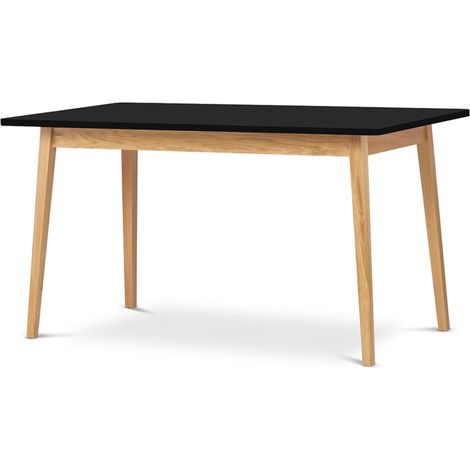 KONSIMO Esstische Höhe 75cm und Eichenholzbeine "FRISK", Schwarz, Spanplatte, Scandinavian, 160x75x90cm (1/3)