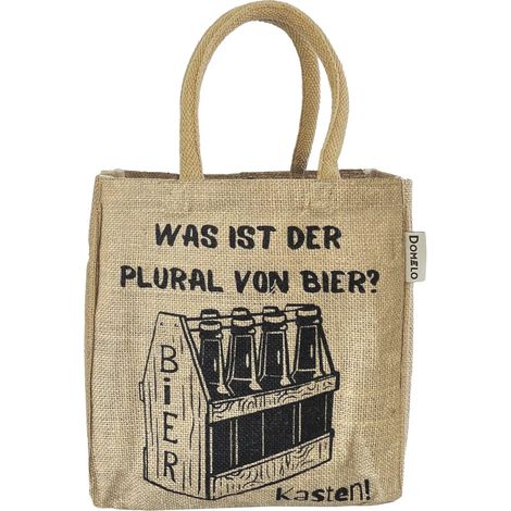 Porte-bouteilles Domelo à 6 compartiments. Sac à bouteilles 100 % vegan en jute. Idée cadeau originale pour homme. Capacité : 9 l. (1/5)