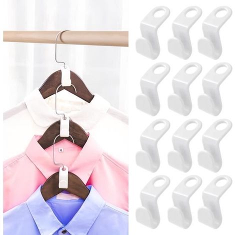 50 platzsparende Kleiderbügel-Verbindungshaken für die Organisation und Aufbewahrung im Kleiderschrank, Kleiderbügelhaken, Kleiderbügelclips (1/4)