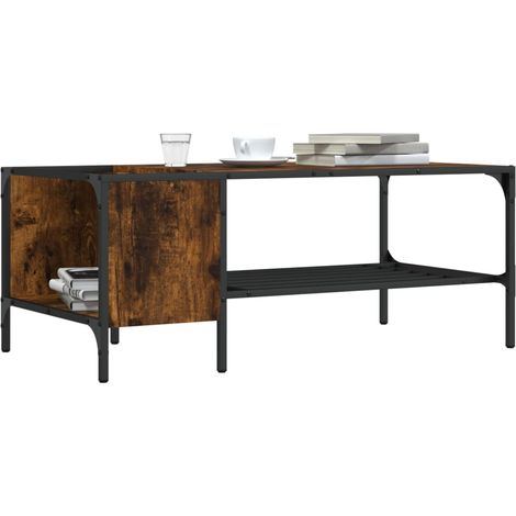 Couchtisch mit Regal Räuchereiche 100x51x40 cm Holzwerkstoff