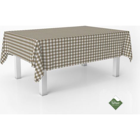 Nappe Vichy Carreaux Moyens rectangulaire 250x140 cm Cuir (1/5)