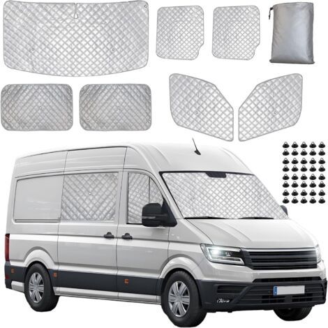 Pare-Soleil de Pare-Brise de Voiture Compatible avec LWB Mercedes Sprinter 2006-2019, Compatible avec LWB VW Crafter, 7 Pcs Couverture de Pare-Soleil de Voiture Interne, Tapis Thermique Voiture (1/5)