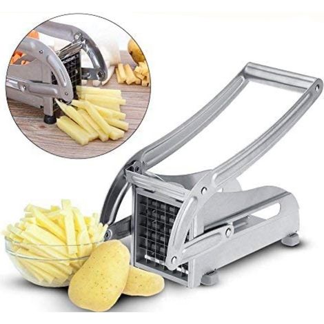 Coupe-frites - Coupe-frites en acier inoxydable - Coupe-pommes de terre avec 1 lame - Coupe-fruits, légumes et fromage, compatible lave-vaisselle (1/5)