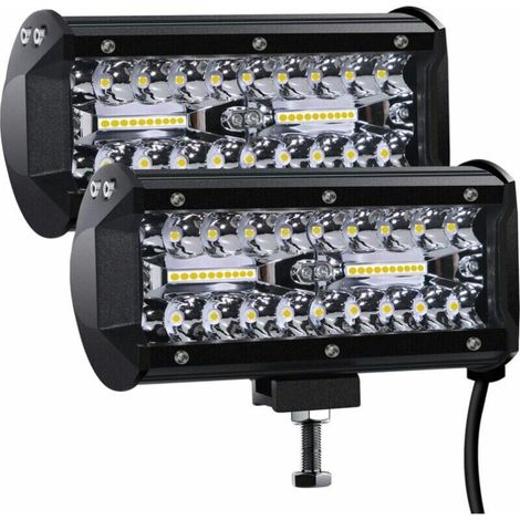 LED-Arbeitsscheinwerfer, 12 V, 300 W, 7 Zoll, LED-Autoscheinwerfer, 12 V, wasserdicht, IP67, Spot-Flut-LED-Nebelscheinwerfer, 27.000 lm, Arbeitsscheinwerfer für Auto, LKW, Traktor, SUV, Boot (2 Stück) (1/5)