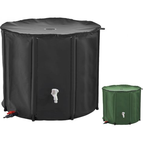 Linxor – Récupérateur d'eau de pluie pliable 1000 L – ABS et tissu PVC résistant – Robinet de gestion du débit – Pour surfaces stables