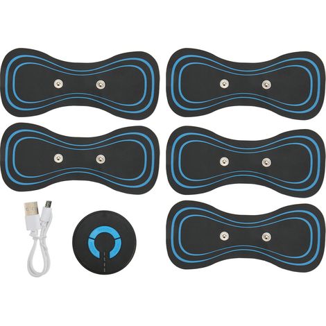 Mini-Nackenmassagegerät für unterwegs, handlich, mit Nackenmassage-Sticker, USB-aufladbar, EMS-Impulsfunktion – AquaForge