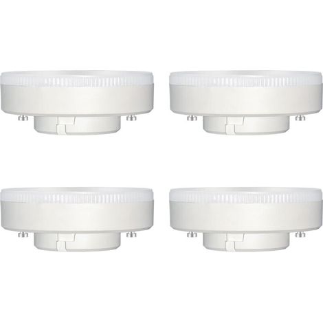 Ampoule GX53 LED 9W, Blanc Froid 6000K, 180°, Équivalent Lampe GX53 CFL & Halogène, 800LM, Non-dimmable, Spot LED Encastrable pour Meuble Cuisine/Plafond/Armoire, lot de 4 [Classe énergétique F]