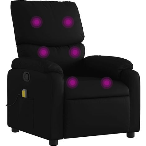 Maison Exclusive - Massage-Relaxsessel, Kunstleder, Schwarz