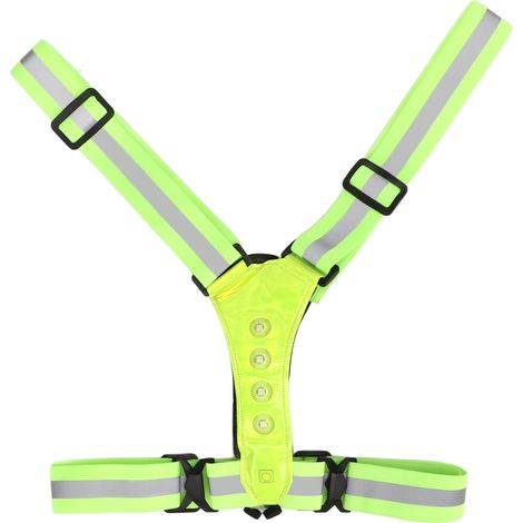 Veste de sécurité LED réfléchissante haute visibilité, respirante et imperméable, rechargeable par USB pour course, vélo et sports extérieurs (1/5)