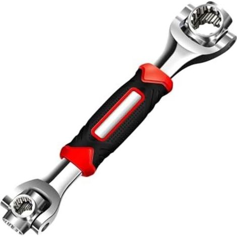 CSPARKV 25cm Clé à douille universelle 52 en 1, outils de réparation rotatifs en acier inoxydable, clé rotative à 360 degrés (1/5)