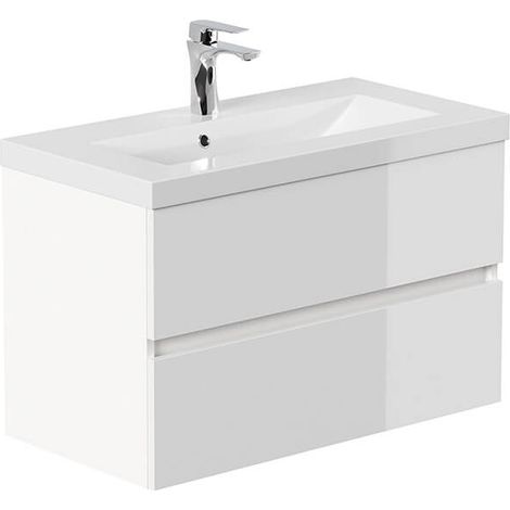 HOME DELUXE - Juego completo de muebles de baño WANGEROOGE BIG DELUXE Hecho en Alemania  Color: Blanco, Talla: S