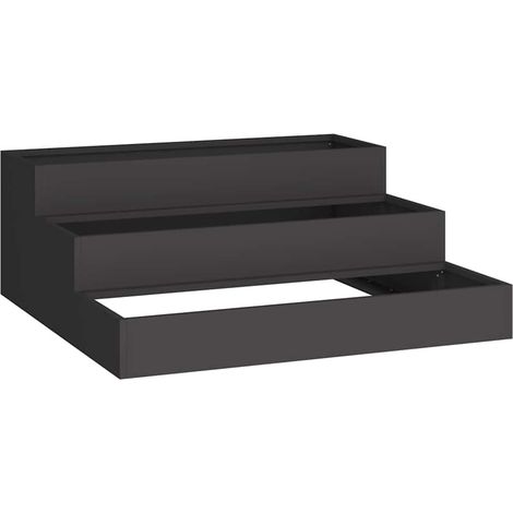 Maison Exclusive - Cache-pot de jardin Noir 90 x 90 x 35 cm Acier laminé à froid