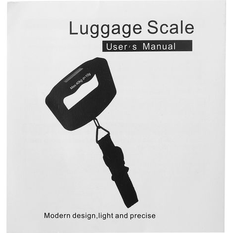 Tragbare elektronische Hängewaage aus schwarzem ABS-Kunststoff, 50 kg (110 lb), 10 g Genauigkeit, LCD-Hintergrundbeleuchtung, Tara-Funktion, ideal für Koffer, Reisegepäck und Angeltouren. (1/5)