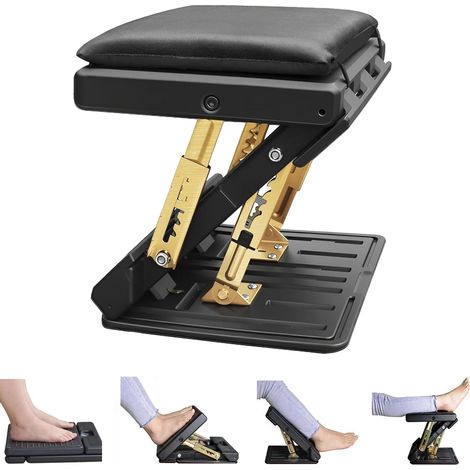 Repose-pieds de voiture réglable – Ergonomique, pliable et portable, soulage jambes et pieds, universel, Noir