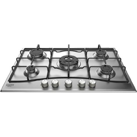 Hotpoint Ariston Piano cottura a gas PCN 752 T/IX/HA. Colore del prodotto: Nero, Acciaio inox, Posizionamento dell'apparecchio: Da incasso, Dimensione della larghezza del piano cott... - PCN752T/IX/HA (1/3)