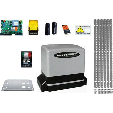 Kit Motore 900kg Scorrevole Automatico Con 6 Mt Cremagliera Ferro 230v Kv9
