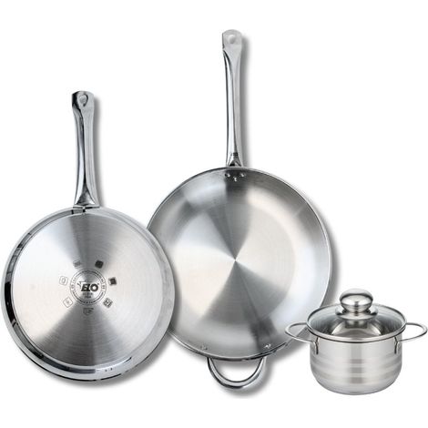 Ensemble de 2 Poêles de cuisson 28 et 32 cm et 1 faitout 14 cm Elo Profi Brillant (1/5)